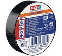 tesa Ruban d'isolation électrique 53988 – 10 m x 15 mm – Noir – 1 rouleau