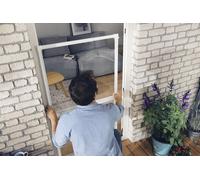 tesa Moustiquaire pour porte ALU FALT – Cadre pliant alu télescopique blanc – 80x170 à 100x220 cm
