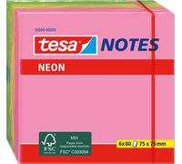 tesa Bloc de notes adhésives repositionnables couleurs néon 75 x 75 mm tricolore