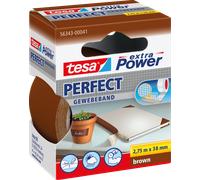 tesa Ruban adhésif textile Extra Power – Toilé super résistant 2,75 m x 38 mm – Marron (lot de 6)