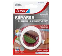 TESA Ruban de réparation Toilé Super résistant - 2.75m x 38mm - Blanc