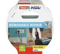 tesa Ruban adhésif toilé extra Power, forte adhérence, se retire sans trace, 10 m x 38 mm Blanc