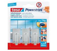 Tesa 57540-00012-00 Powerstrips 3 Mini Crochets Rectangulaires + 4 Mini Languettes Chrome