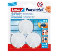 tesa Powerstrips Crochets adhésifs SMALL rond blanc – Pack de 3