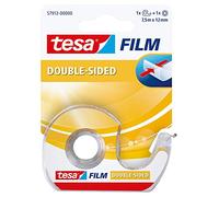 tesa Ruban adhésif double-face tesafilm 57912 – Transparent 12 mm x 7,5 m avec dévidoir