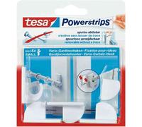 Tesa 58047-00002-00 Lot de 4 fixations pour rideaux Powerstrips avec 6 petits autocollants double-face Marron