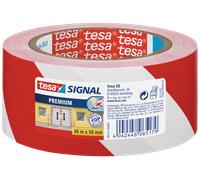 Tesa Sécuriser Ruban adhésif de signalisation PVC Rouge/Blanc 66m x 50mm 58131-00000-00