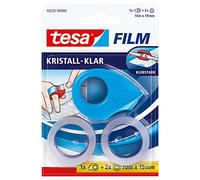 tesa Dérouleur de ruban adhésif 58232-00 2 rouleaux + mini dérouleur 19 mm 10 m bleu/rose/blanc