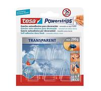 Tesa 58900-00014-01 Powerstrips Deco 5 crochets transparents + 8 bandes adhésives double-face amovibles