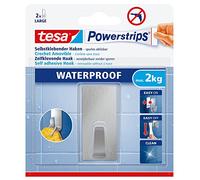 tesa Crochet Powerstrips ZOOM WATERPROOF métal acier – set de 2 pièces – Large