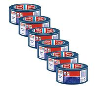 tesa 60760 Ruban de Marquage - 6 Rouleaux - 33 m x 50 mm - Bleu | Ruban de signalisation au sol en PVC souple - Pour baliser temporaire des zones dangereuses - Usage intérieur