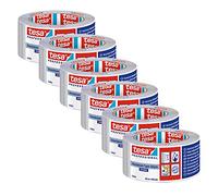 tesa 63652 Ruban ALU extra-résistant - 25 m x 50 mm - Lot de 6 | Ruban adhésif avec film de protection et feuille d'aluminium de 50 µm - Ruban d'étanchéité solide pour surfaces métalliques