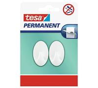 Crochet - Permanent - ovale - taille S - 43 x 26 x 20 mm - blanc - lot de 2