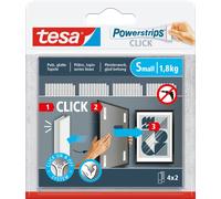 Adhésif - Powerstrip Click - taille S - supporte 1.8 Kg - blanc - lot de 4