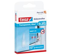 Tesa 77732-00-00 Lot de 16 Languettes adhésives 0,2 Kg Transparent | Avec tesa Powerstrips - Utilisation en intérieur - Charge max. 200 g - Pour réutiliser le crochet adhésif transparent tesa
