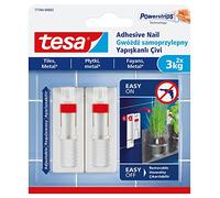 Tesa 77764-00002-00 Clou adhésif amovible réglable pour carrelage, métal et surfaces lisses Blanc