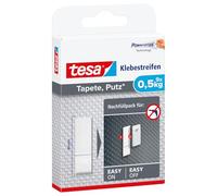 tesa 77770 - Lot de 9 Languettes adhésives pour papier peint 0,5 Kg | Bandes adhésives pour papier peint et plâtre - Bandes de rechange pour clou adhésif tesa - Force d'adhérence : 0,5 kg/bande