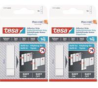 Tesa 77771-00002-00 Bandes adhésives amovibles pour accrocher des tableaux sur papier peint Blanc (Lot de 2)