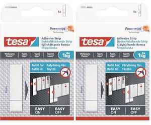 Tesa 77771-00002-00 Bandes adhésives amovibles pour accrocher des tableaux sur papier peint Blanc (Lot de 2)