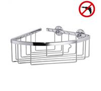 Tesa - Aluxx Panier de douche d'angle en aluminium chromé inoxydable 19,2x20x9,2cm, Pose facile sans perçage (40200-00000-00)