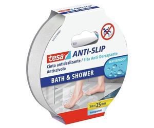 Tesa Antislip Nastro Antiscivolo Doccia Delicato Per Il Bagno 5m X 25mm, 5 M, Transparent, Fort, 25 Mm, 1 Pièce(S)