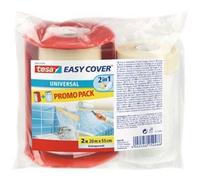 TESA Bâche de protection et ruban de masquage en un produit - 20 m x 50 cm - 1 recharge offerte