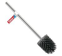 tesa Brosse WC hygiénique de rechange – Silicone, manche métal chromé – Gris foncé 37,4×7,1×7,4 cm