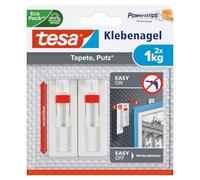 TESA Clou adhésif ajustable pour papier peint et plâtre 1 kg – Lot de 2