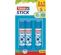tesa Colle bâton pour papier et carton – Sans solvant, écologique – 3 x 10 g bleu