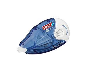 tesa CORRECTION ROLLER rechargeable - Rouleau correcteur - 14 m x 8,4 mm | Ruban correcteur précis et net - Inscriptible immédiatement - Rechargeable et sans solvant - Au bureau et à la maison