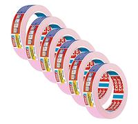 tesa Crêpe de précision 4333 Sensitiv Crêpe de peintre pour masquer les surfaces sensibles en intérieur - ruban de peintre extrêmement plat - rose clair - 50 m x 25 mm chaque | Pack de 6