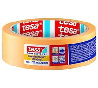 tesa Crêpe de précision 4344 Standard - Pack de 6 - Crêpe de peintre professionnel avec support papier fin - pour masquer et couvrir avec précision - orange - 50 m x 25 mm chaque