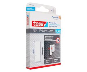tesa, Crochet adhésif + clou adhésif, Powerstrips pour papier peint et plâtre, capacité de maintien de 0,5kg, 9x bandes adhésives double
