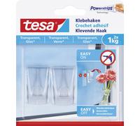 Crochets adhésifs Tesa pour verre et surface transparente - Lot de 2