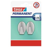 tesa Crochet permanent ovale – acier inoxydable brossé – 1 pc