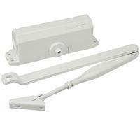 TESA DC110 ferme-porte, EN 3, pour portes standard, bras articulé, Blanc RAL 9016, montage en surface, vitesse de fermeture et à-coup final réglables