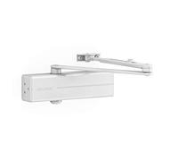 TESA DC140 ferme-porte, EN 2/3, pour portes moyennes, bras articulé, Blanc RAL 9016, montage en surface, vitesse de fermeture et à-coup final réglables