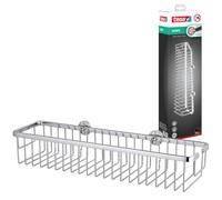Tesa Deluxxe Stockeur papier toilette, adhésif, métal chromé finition brillante, design délicat, garanti inoxydable, 50 x 50 x 132 mm 40206-00000-00