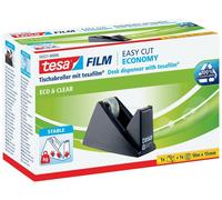 TESA Dérouleur de table , Easy Cut, ecoLogo®, noir, y compris 1 rouleau de tesafilm® Eco & Clear, 10m : 15mm