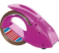 tesa Distributeur ruban d'emballage Pack n Go rose - rouleau adhésif 50 m x 50 mm (long. max. 66 m)