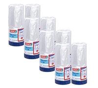 tesa Easy Cover 4369 Ruban de Masquage UV avec Film, x8, 14 x 1,1 m - Bleu | Kit 2-en-1 pour travaux de peinture en extérieur - Bande de masquage en tissu résistante aux UV avec film de protection