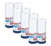 tesa Easy Cover 4369 Ruban de Masquage UV avec Film, x8 - 14 x 1,8 m - Bleu | Kit 2-en-1 pour travaux de peinture en extérieur - Bande de masquage en tissu résistante aux UV avec film de protection