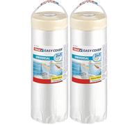 Tesa Easy Cover Film UNIVERSAL - Feuille de recouvrement de peinture 2-en-1 avec papier adhésif double face - 25 m x 140 cm (Lot de 2)