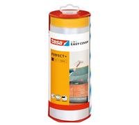 Tesa Easy Cover Perfect+ avec Dérouleur XL - Ruban de Masquage 2-en-1 avec Papier Washi et Dévidoir - Pour des Coupes Nettes et Précises - Avec Couvre-Lame - 33 m x 1,40 m Transparent