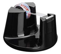 Tesa Easy Cut Dérouleur de Bureau Compact - Dévidoir de Ruban Adhésif avec Design Moderne - 1 Ruban Adhésif Transparent Inclus - 10 m x 15 mm - Noir