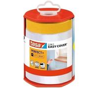 Tesa Bâche et ruban de masquage Easy Cover Perfect+ Dérouleur XL 33 m x 0,55 m Transparent