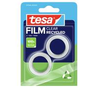 Tesa Eco&Clear Pack de 2 Rouleaux d'adhésifs 10 x 15 mm | 2 rouleaux de bande adhésive résistante à la déchirure - Plastique 100 % recy orte adhérence, sans solvant, durable