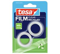 Tesa Eco&Clear Pack de 2 Rouleaux d'adhésifs 10 x 19 mm | 2 rouleaux de bande adhésive résistante à la déchirure - Plastique 100 % recy orte adhérence, sans solvant, durable