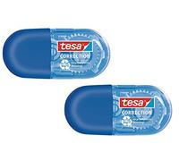 Tesa EcoLogo Lot de 2 mini rouleaux correcteurs petits et ergonomiques Bleu 6 m x 5 mm