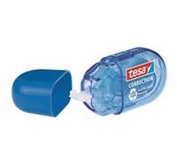 tesa Mini-roller correction EcoLogo ergonomique – Pack de 2, ruban 6 m x 5 mm – Bleu/Rose